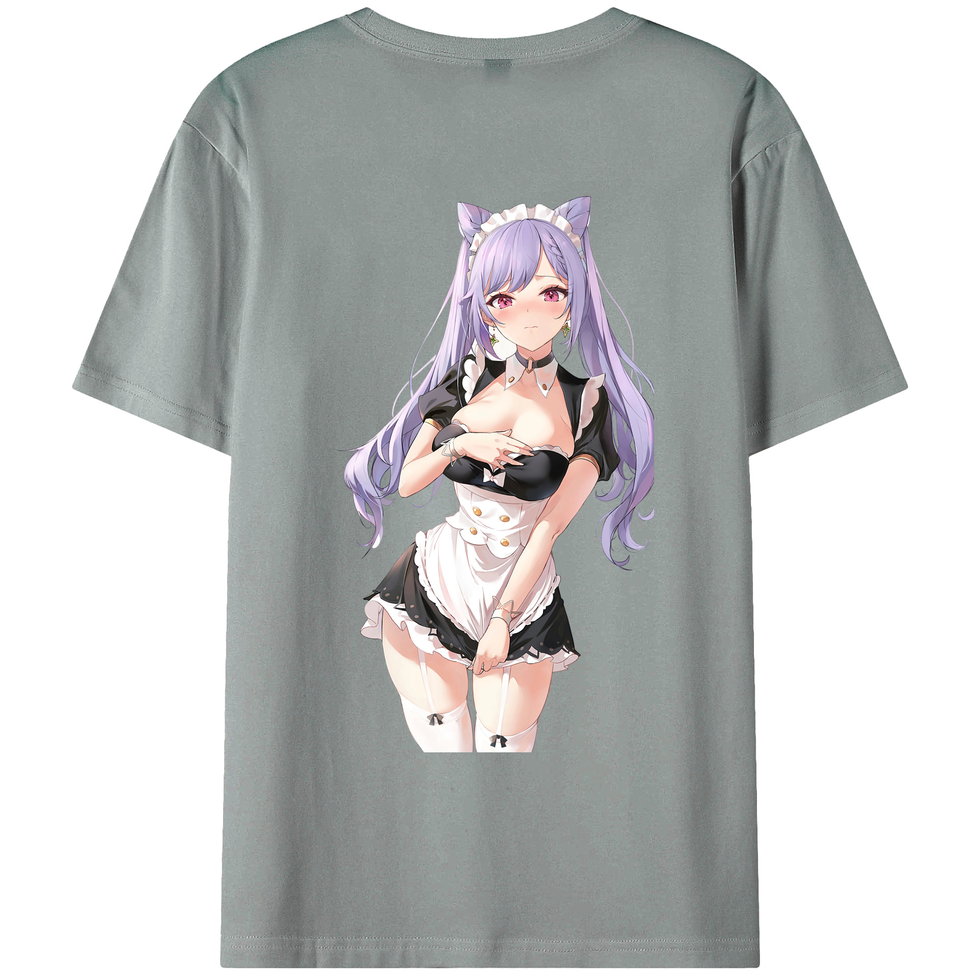 げんし神 刻晴 こくせい genshin Kokusei 綿100％ メンズ半袖Tシャツ（バックプリント） 通気性